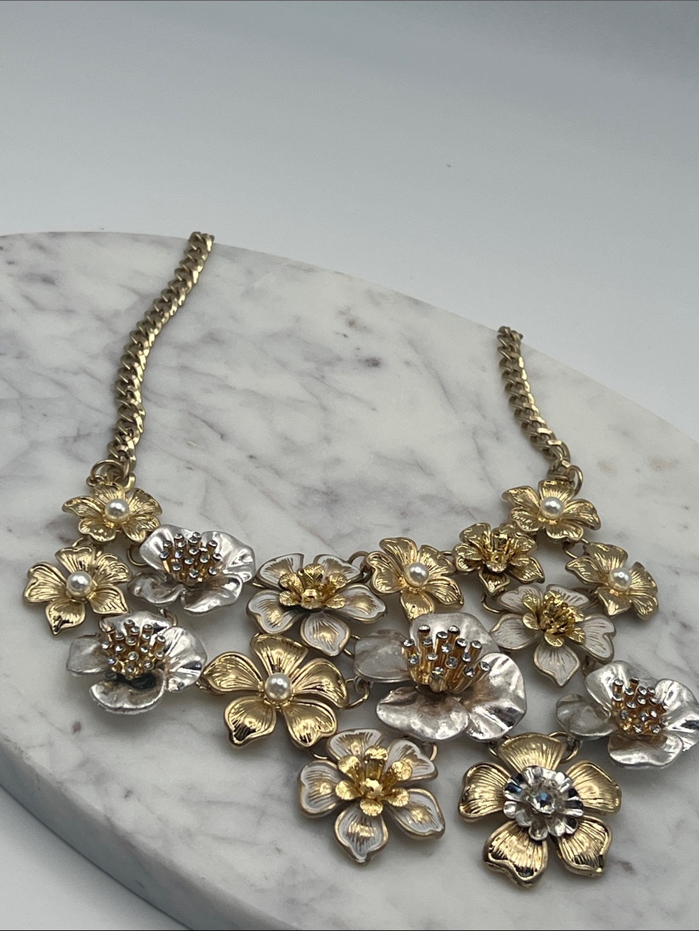 Nicole Miller Vintage Inspired Floral Bib Necklace
